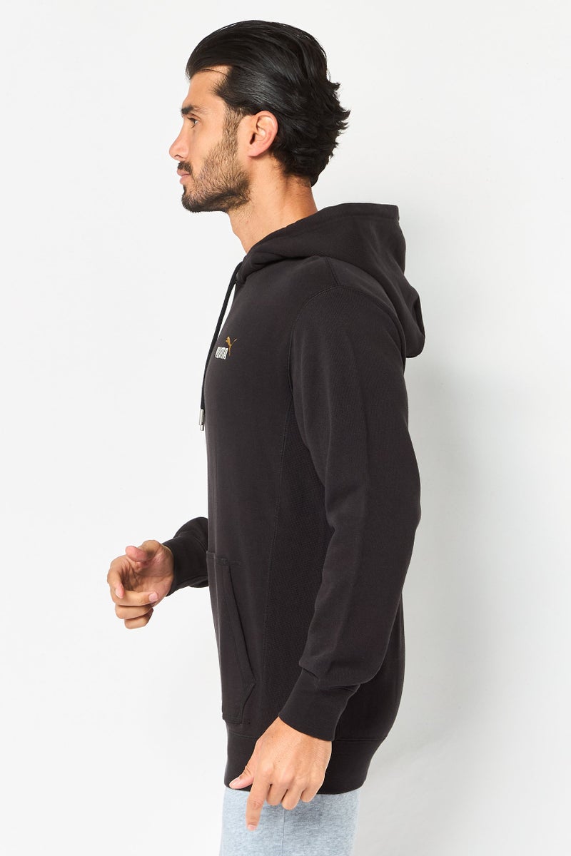 PUMA هودي رياضي للرجال بأكمام طويلة مناسب للخارج، أسود - Image 2