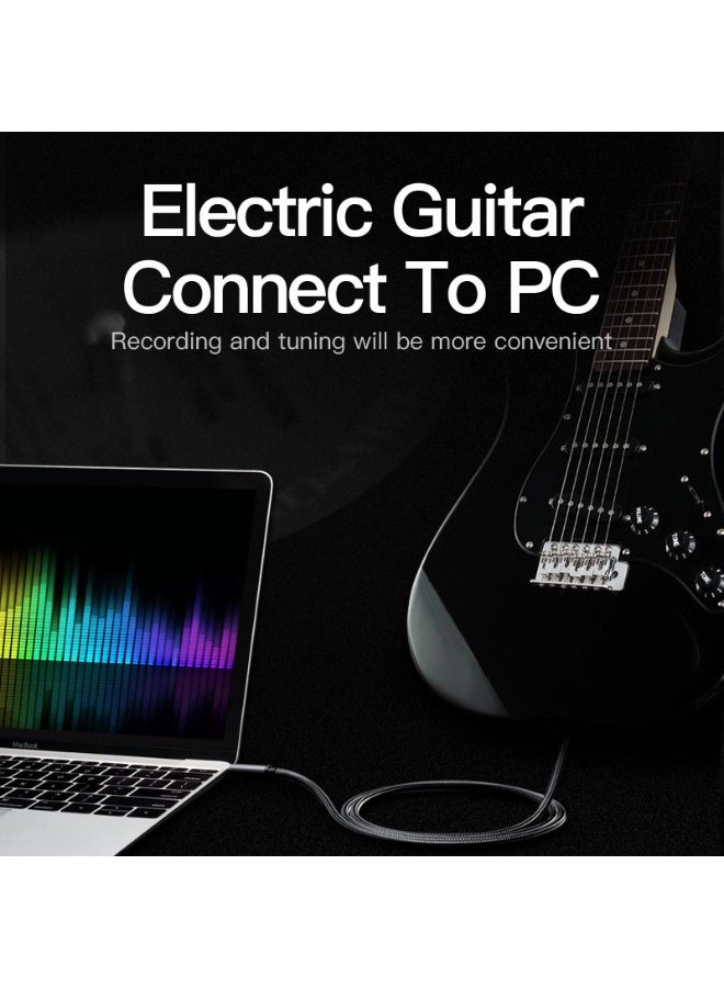 VENTION Nylon Braided 3.5mm Male to 6.5mm Male Audio Cable 1M Gray Model # BAIHF - Image 4