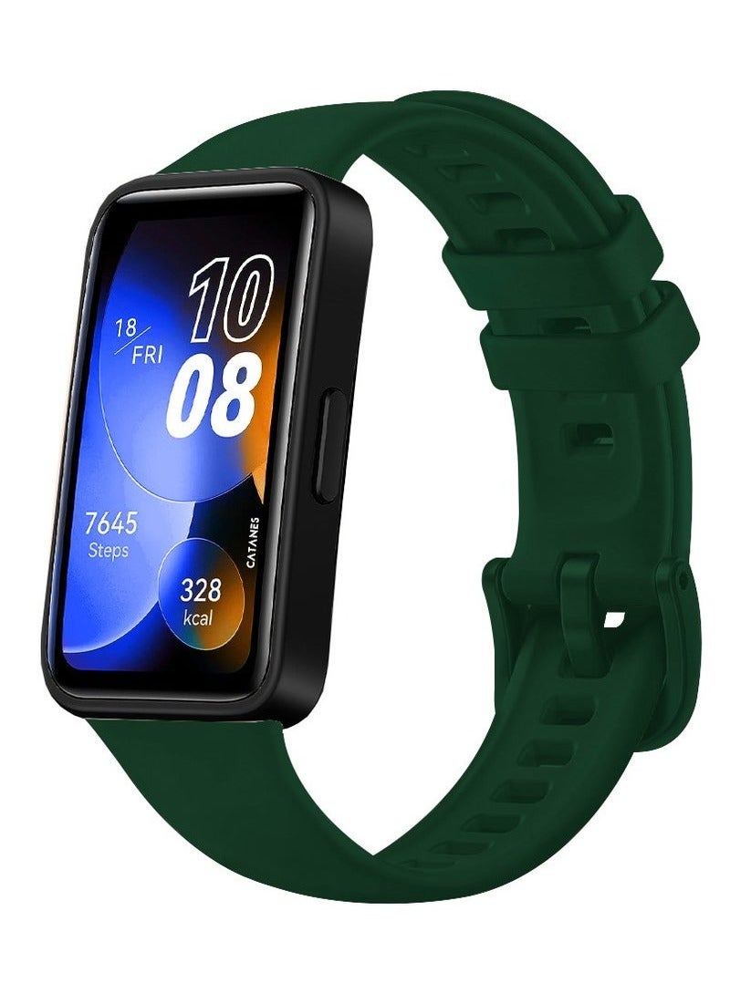 CATANES Huawei Band 8 Watch Band for Men Women Sport Watch Strap Lightweight Silicone Replacement Band Green