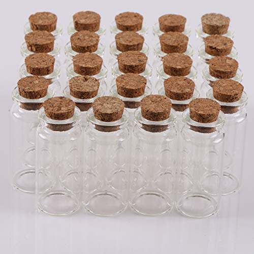 MaxMau 24PCS 10ml Glass Bottles Mini Vials with Cork Stoppers for DIY Decoration and Wedding Party Favors - Image 4