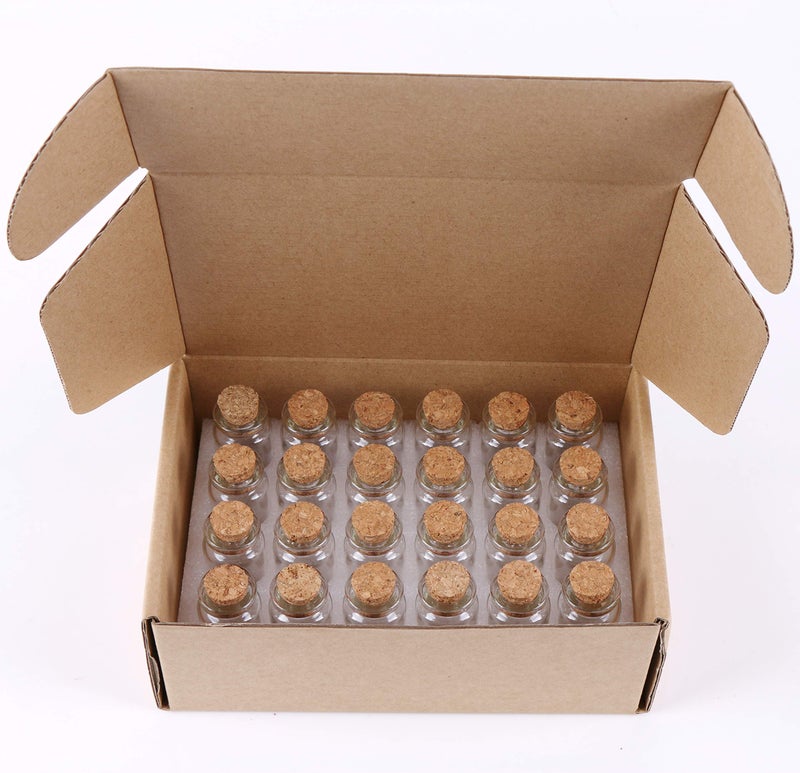 MaxMau 24PCS 10ml Glass Bottles Mini Vials with Cork Stoppers for DIY Decoration and Wedding Party Favors - Image 5