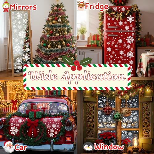 Backtopeia Snowflake Window Clings Stickers | 456Pcs Snowflake Clings Window Decal Christmas Decorations Christmas Stickers Winter Xmas Decorations Indoor Outdoor Glass Accesories Decor Supplies - Image 4