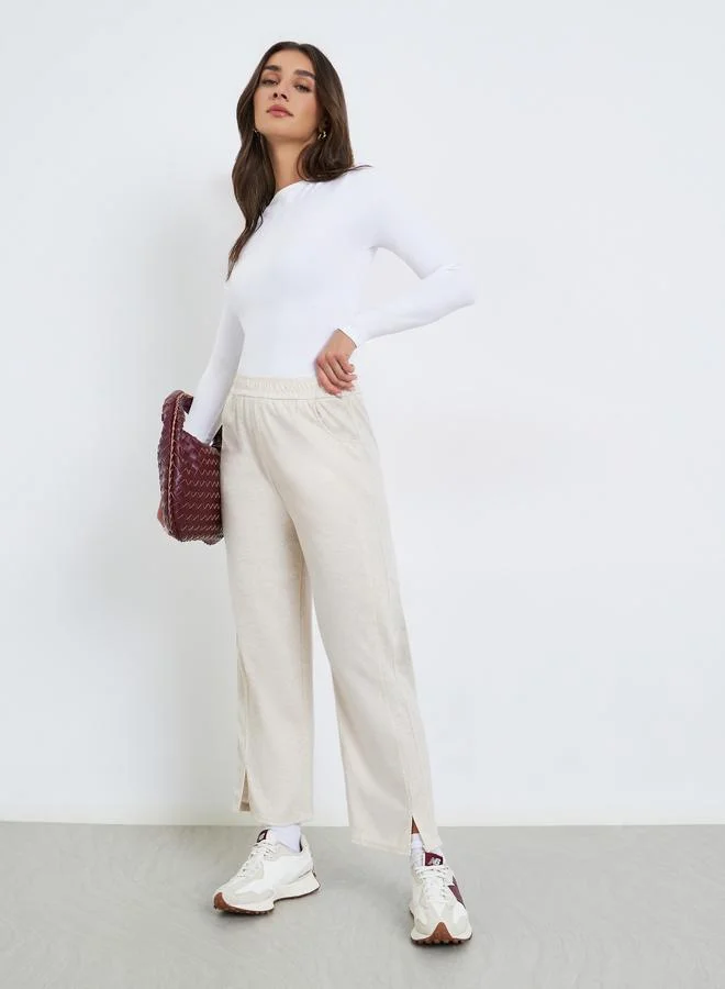 Styli Women Off White Relaxed Fit Joggers