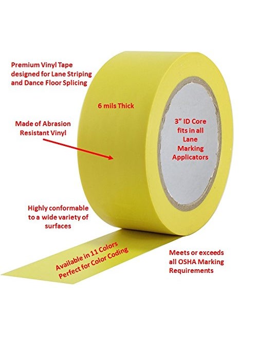 Pro Tapes ProTapes Pro 50 Premium Vinyl Safety Marking and Dance Floor Splicing Tape, 6 mils Thick, 36 yds Length x 2" Width, Grey (Pack of 1)  - Image 2