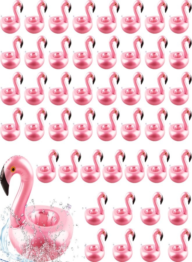 Sonarun 48 Pack Inflatable Flamingo Drink Holder Cute Blow Up Flamingo Cup Holder Coaster Reusable Flamingo Drink Float Inflate for Summer Water Toy Beach Pool Party Favor - Image 1