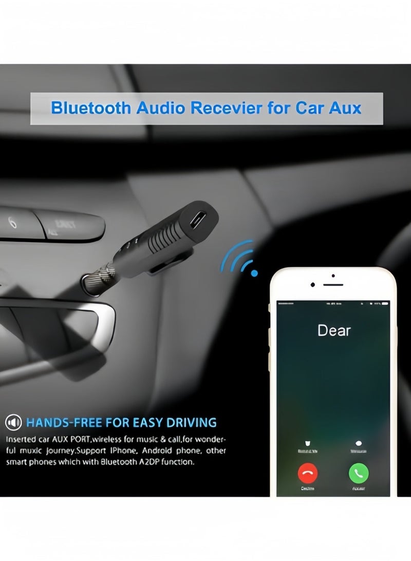 Halamodo Car Bluetooth Music Receiver Mini Portable 3.5mm Wireless Aux Adapter Music Player for Wired Headphones & Car or Home Stereo System - Image 3