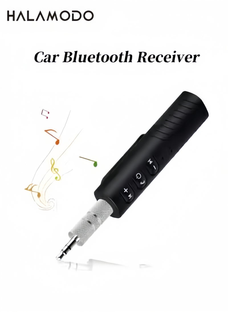 Halamodo Car Bluetooth Music Receiver Mini Portable 3.5mm Wireless Aux Adapter Music Player for Wired Headphones & Car or Home Stereo System - Image 1