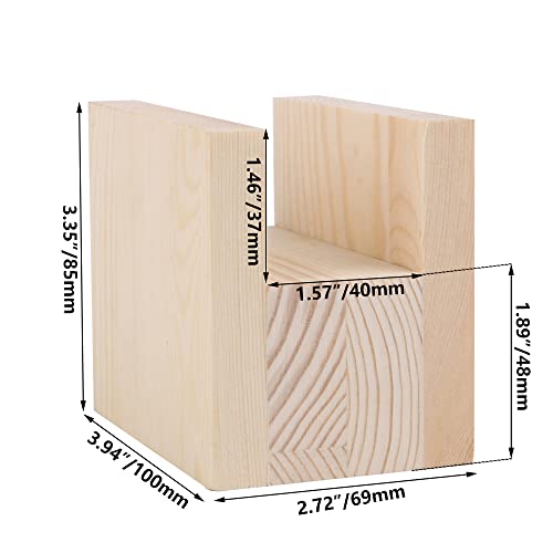 RDEXP 10x7x8.5cm Groove Width 4cm Wood Table Desk Bed Riser Lift Furniture Leg Lifter Feet Up to 5cm Lift Pack of 4 - Image 4
