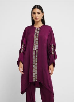 hayas closet Embroidered Sleeve Top & High Waist Pants  - Image 3