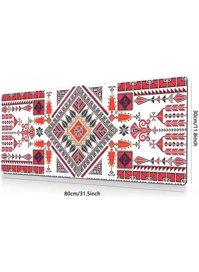 Geometric Pattern Extended Mouse Pad XL, 80 x 30 cm, Anti-Slip Rubber Base, Stitched edges, Suitable for Gaming, Desktop, Office use - Image 2