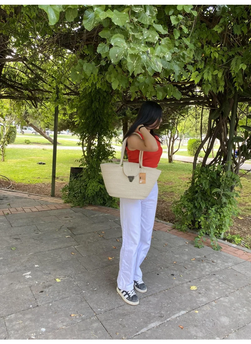 BDZ Deri Jute Straw Look Handbag Beach Bag Shoulder Bag