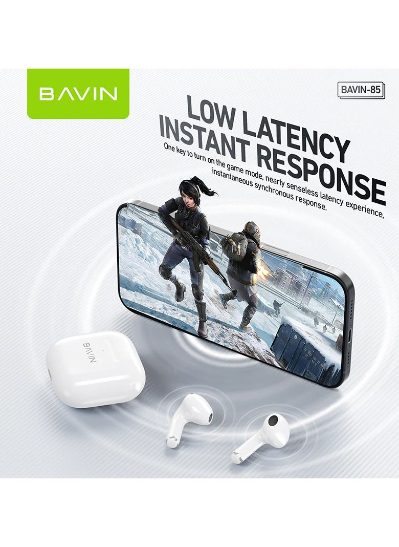 Bavin - BAVIN-85 TWS, Slim Streamlined Earphones, Perfect With Smart Touch Function, High-Fidelity Wireless - Image 1