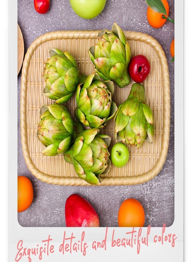 Meiwlong 6 x Artificial Fake Vegetables Small Green Artificial Artichokes Realistic Fruits Bouquet Decoration Wedding Christmas Household Table Top Kitchen - Image 5