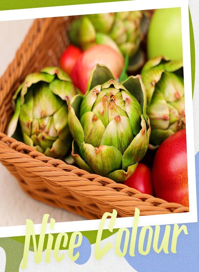 Meiwlong 6 x Artificial Fake Vegetables Small Green Artificial Artichokes Realistic Fruits Bouquet Decoration Wedding Christmas Household Table Top Kitchen - Image 4