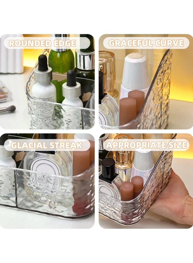 UrbanEssentia Bathroom Countertop Organizer, Set of 2pcs, 3 + 4 Compartment Vanity Storage for Cosmetics and Skincare, Makeup and Brushes Organizer, Durable Acrylic Makeup Holder - Image 3