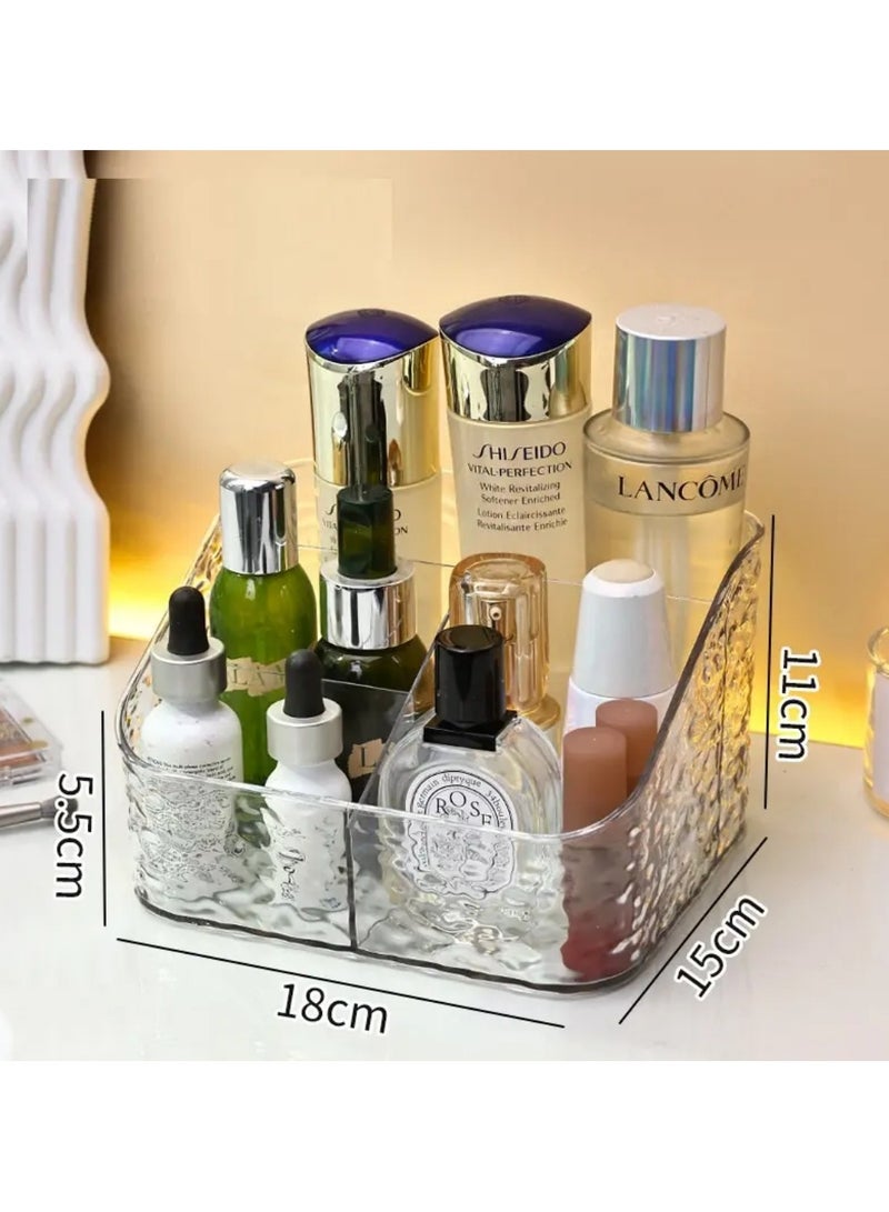 UrbanEssentia Bathroom Countertop Organizer, Set of 2pcs, 3 + 4 Compartment Vanity Storage for Cosmetics and Skincare, Makeup and Brushes Organizer, Durable Acrylic Makeup Holder - Image 5