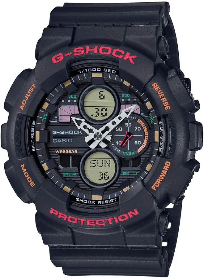 جي شوك Casio G-Shock Analog-Digital Black Dial Men's Watch GA-140-1A4DR (G976)