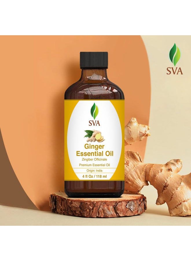 SVA Organics SVA Ginger Essential Oil – 4 Fl Oz – 100% Natural Ginger Oil - for Diffuser, Hair Care, Face, Skin Care, Aromatherapy, Scalp and Body Massage, Soap and Candle Making – with Dropper  - Image 4