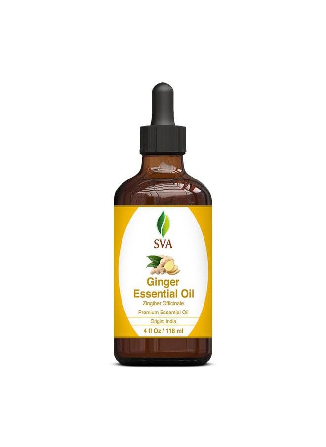 SVA Organics SVA Ginger Essential Oil – 4 Fl Oz – 100% Natural Ginger Oil - for Diffuser, Hair Care, Face, Skin Care, Aromatherapy, Scalp and Body Massage, Soap and Candle Making – with Dropper  - Image 3