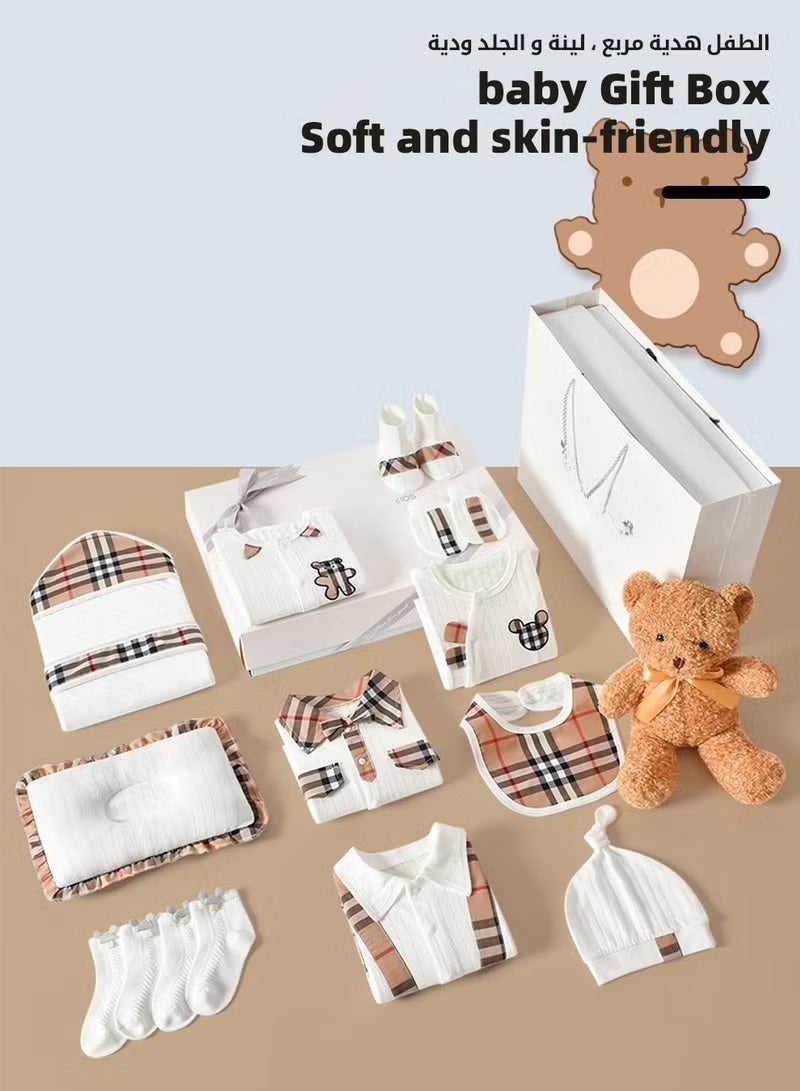 والالا مجموعة هدايا للأطفال حديثي الولادة من 18 قطعة، مجموعة هدايا لحديثي الولادة، إكسسوارات ملابس الأطفال، مجموعة أساسية للرضع مع حقيبة جميلة للأولاد والبنات، قطن فاخر، لربيع وصيف وخريف وشتاء، 66 سم لمدة 3-6 أشهر - Image 5