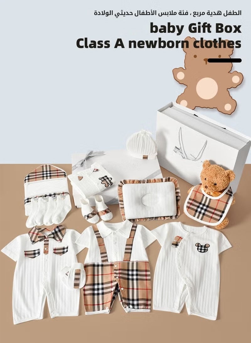 والالا مجموعة هدايا للأطفال حديثي الولادة من 18 قطعة، مجموعة هدايا لحديثي الولادة، إكسسوارات ملابس الأطفال، مجموعة أساسية للرضع مع حقيبة جميلة للأولاد والبنات، قطن فاخر، لربيع وصيف وخريف وشتاء، 66 سم لمدة 3-6 أشهر - Image 4