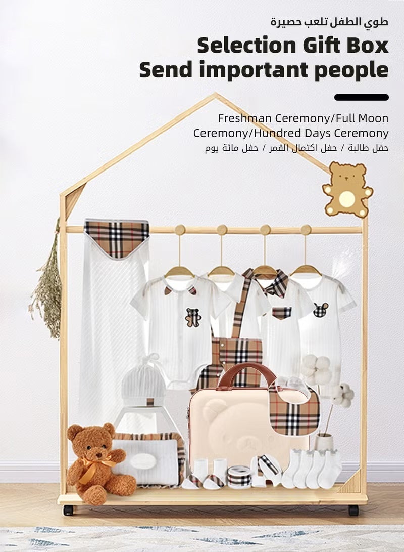 والالا مجموعة هدايا للأطفال حديثي الولادة من 18 قطعة، مجموعة هدايا لحديثي الولادة، إكسسوارات ملابس الأطفال، مجموعة أساسية للرضع مع حقيبة جميلة للأولاد والبنات، قطن فاخر، لربيع وصيف وخريف وشتاء، 66 سم لمدة 3-6 أشهر - Image 2