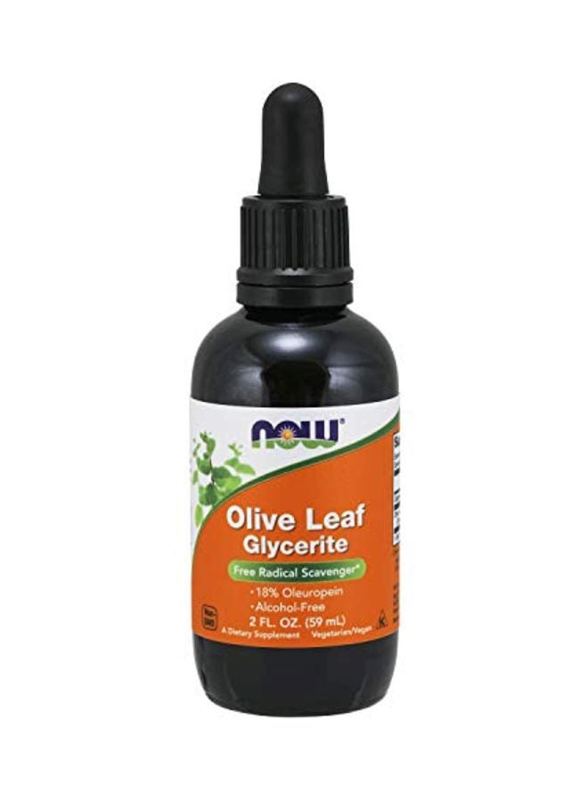 Now Foods Olive Leaf Glycerite Dietary Supplement 2 fl oz (59 ml) - Image 1