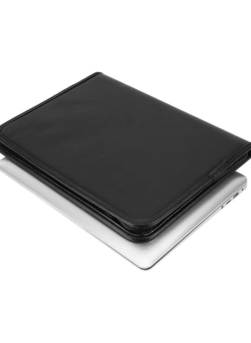 GGOOT A4 Portfolio Folder, Business Padfolio Case Zippered Writing Pad with Pockets and Card Holders, Leather Conference Folder Business School Office Document Holder Portfolio Organiser  - Image 3