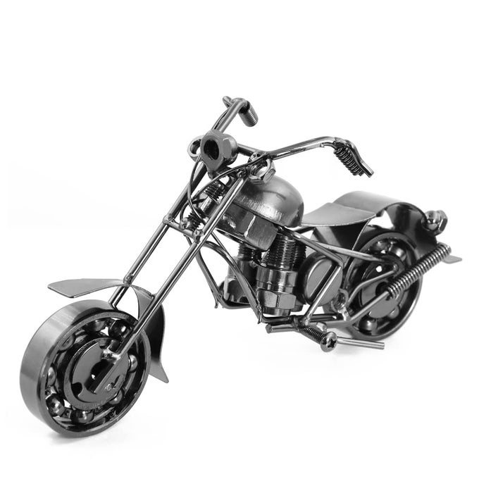 CREATIVE RETRO MOTORCYCLE MODELMETAL MOTO COLLECTION SHELF IRON ART SCULPTURE MODERN HANDCRAFT HOME OFFICE DECOR ORNAMENTS GIFT FOR KID FATHER MAN MOTORBIKE LOVERSSILVER