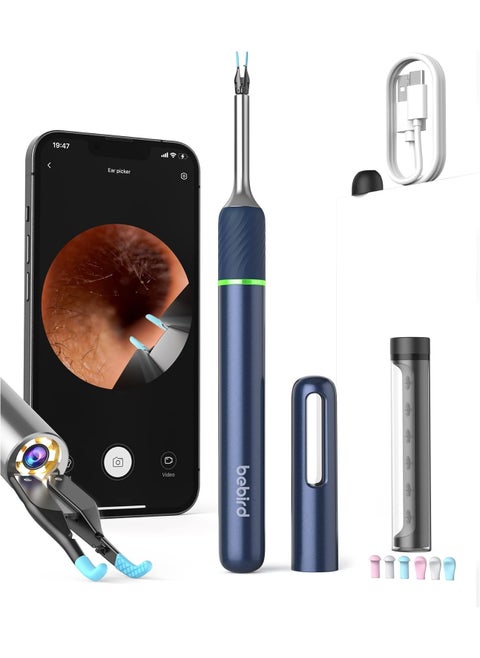 Note 5 Ear Wax Removal Tool with Ear Camera Ear Cleaner with Ear Pick and Tweezers Mode,1000W Ear Scope Universal Gyroscope for Earwax Removal