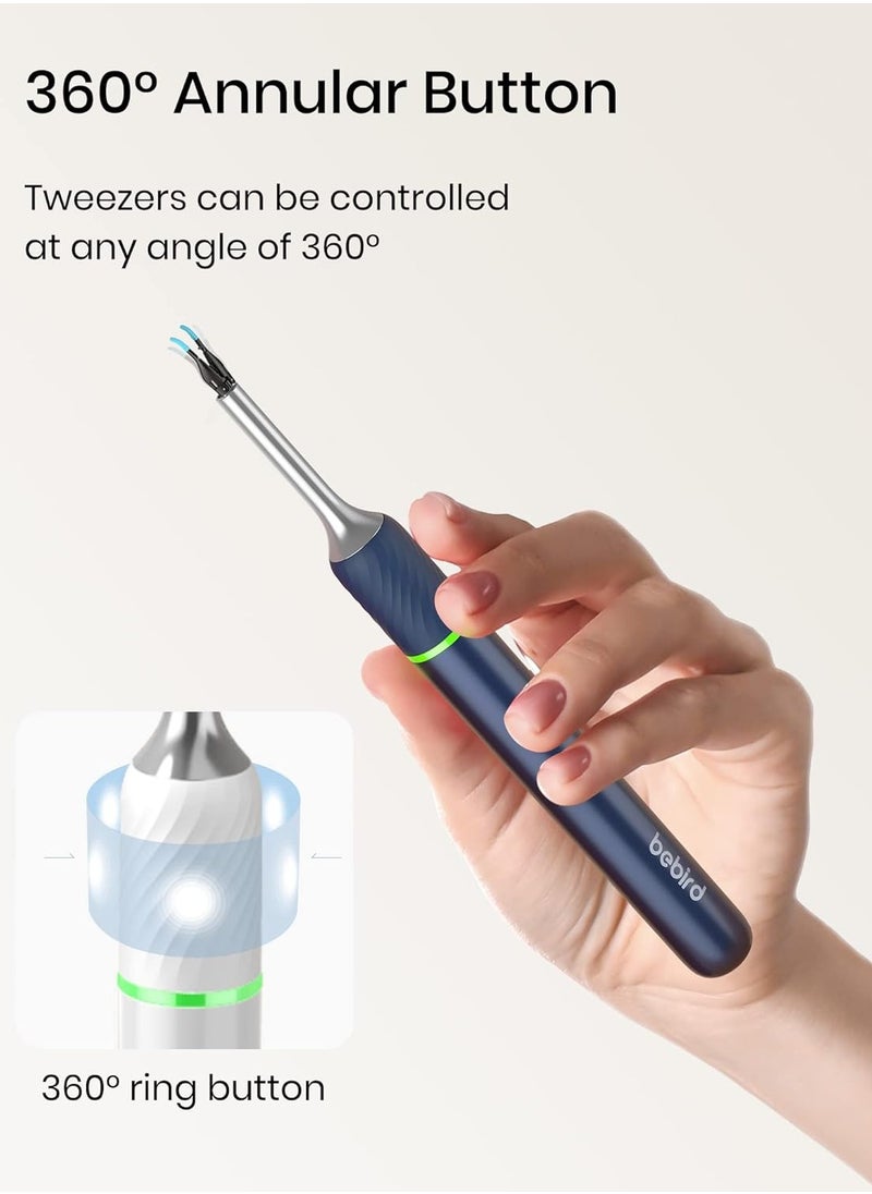 Note 5 Ear Wax Removal Tool with Ear Camera Ear Cleaner with Ear Pick and Tweezers Mode,1000W Ear Scope Universal Gyroscope for Earwax Removal