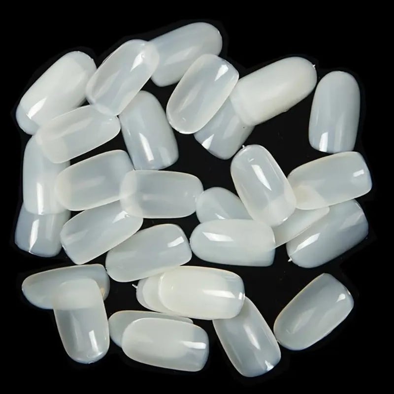 Boolavard Short Full Nail Tips 500PCS False Nails Tips 10 Sizes Soft Gel Artificial Tip Manicure for Art Salons and Home DIY Natural 500Pcs