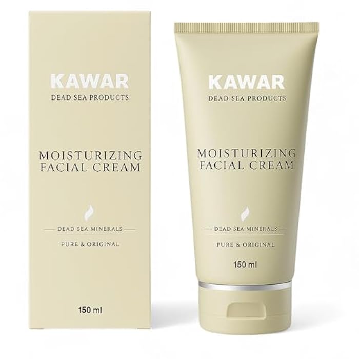 KAWAR Dead Sea Face Moisturizer with Hyaluronic Acid, Niacinamide & Ceramides, Skin Feels Softer and Smoother, Long-Lasting Hydration, Fast-Absorbing, Vegan Moisturizer for Men & Women, 5.1 fl oz - Image 1