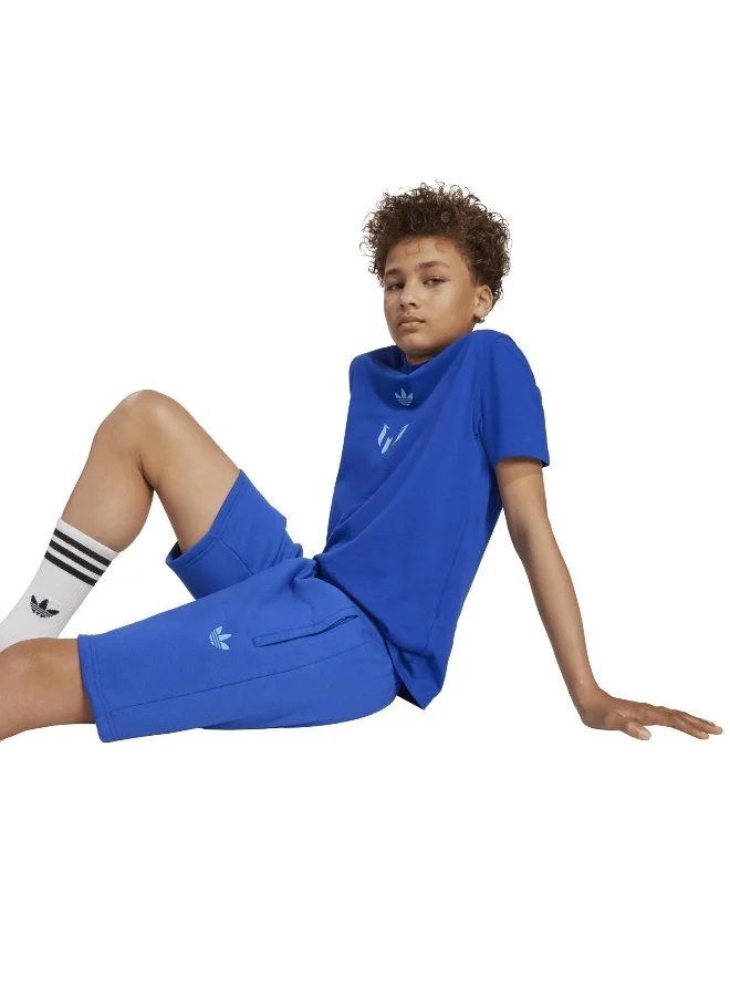 adidas شورت ميسي أزرق للأطفال