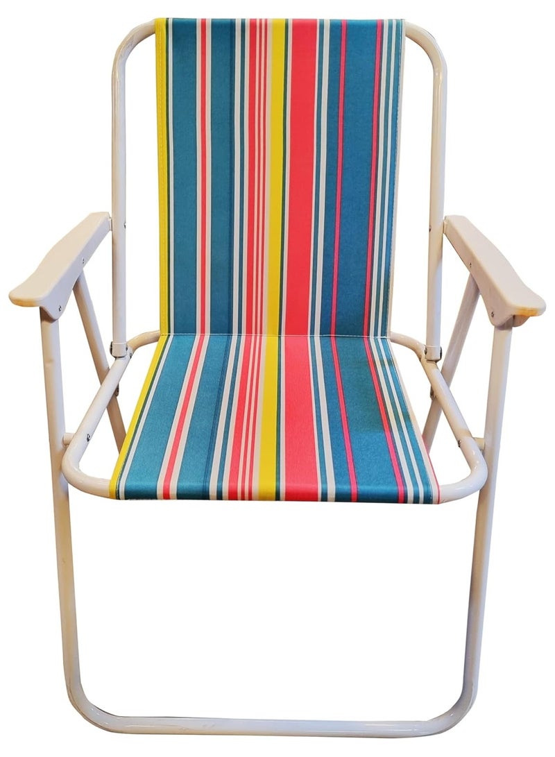 Beach Chair Foldable Camping Chair For Outdoor Camp Beach Travel Picnic Hiking, Multicolor Folding Camping Chair, 75x56x50cm - Image 1