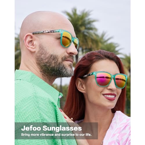 Jefoo Retro Polarized Sunglasses for Men women UV400 Protection for Driving Fishing Hiking Golf Outdoor Sport Glasses - Image 2