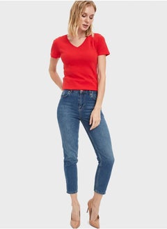 DeFacto Slim Fit V-Neck T-Shirt  - Image 1