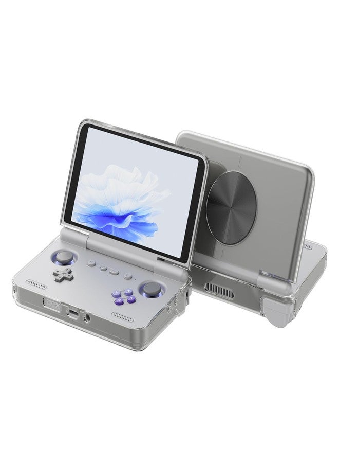 جراب حماية لجهاز ألعاب Retroid Pocket Flip 2، غطاء TPU شفاف متوافق مع Retroid Pocket Flip 2، غطاء مقاوم للصدمات والسقوط لجهاز الألعاب (رمادي شفاف) - Image 1