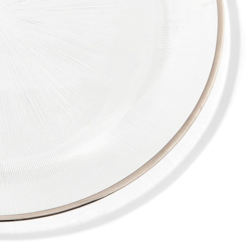 ChargeIt by Jay Charge it by Jay Elite Glass Charger Plate 13 Decorative Melamine Service Plate for Home Professional Dining Perfect for Upscale Events Dinner Parties Weddings Catering 1 Piece Silver Rim  - Image 2