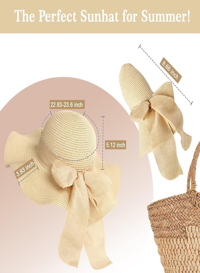 Pleneal Beach Sun Hats for Women, Wide Brim Straw Hats with Adjustable Band, UPF 50+ Summer Foldable Roll up Hat - Image 4