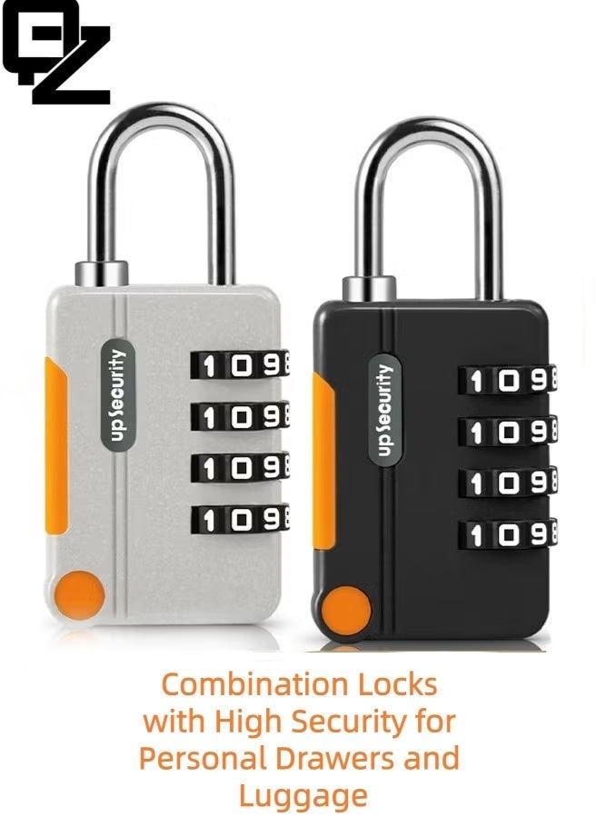 كيو زد قفلان مركبان عاليا الأمان للأدراج الشخصية والأمتعة، لون أسود ورمادي - Image 1