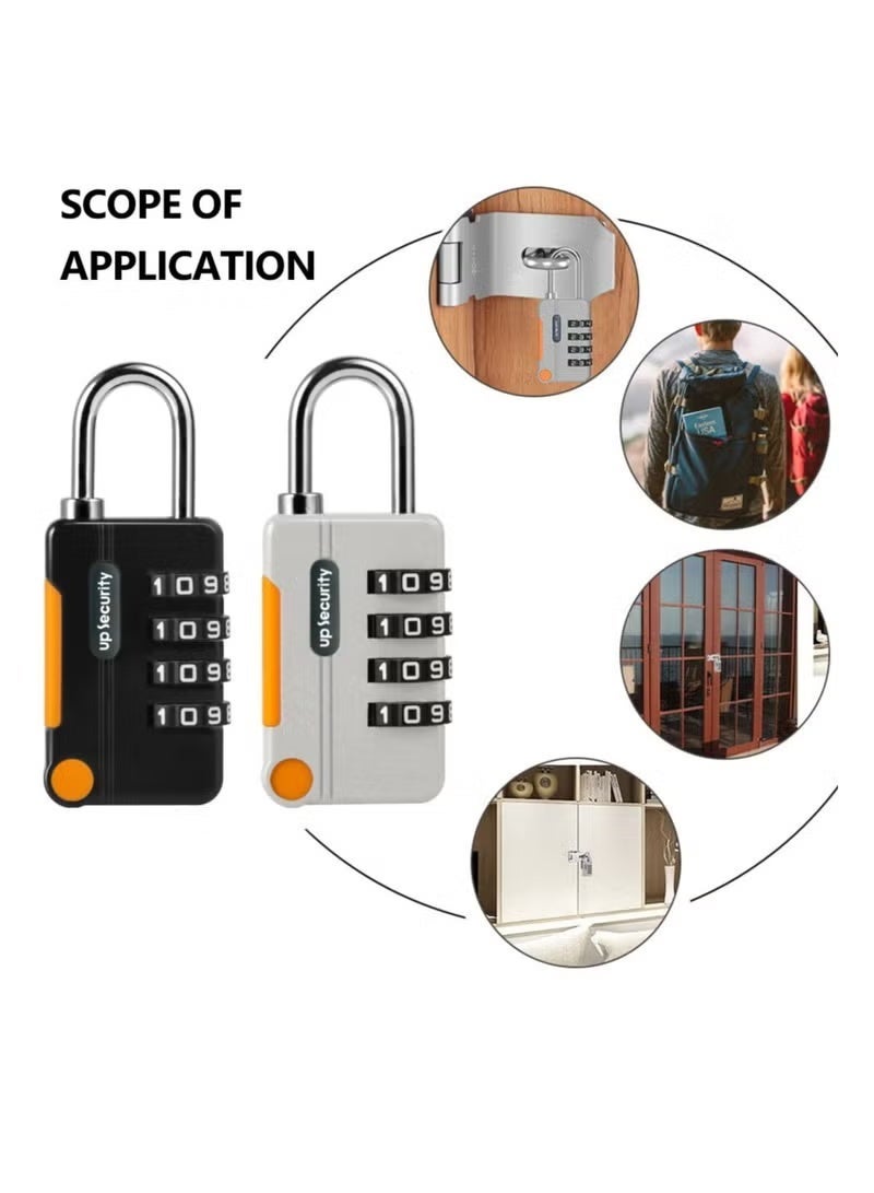 كيو زد قفلان مركبان عاليا الأمان للأدراج الشخصية والأمتعة، لون أسود ورمادي - Image 4