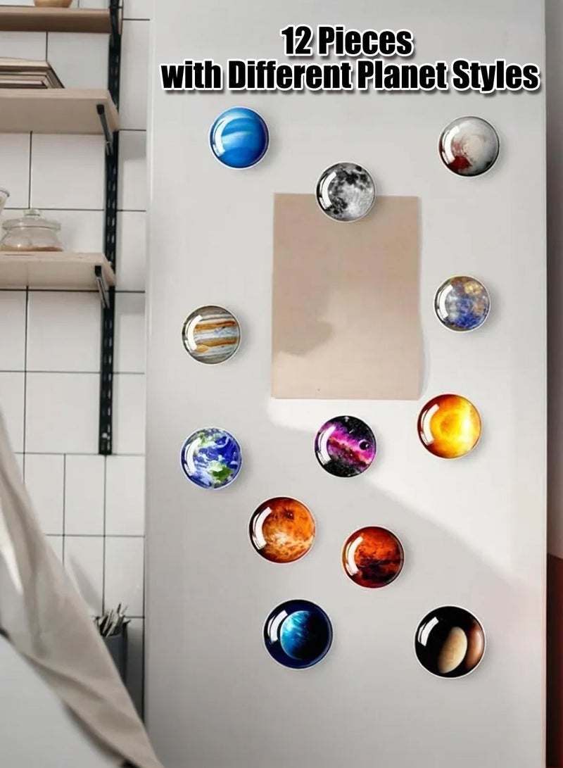 JACIRCLE Fridge Magnet, 12 Pcs Galaxy Planet Fridge Magnets - Non-Scratch Strong Hold 3D Space Universe Refrigerator Magnets - Reusable Decorative & Functional Planet Magnetic Stickers - for Home Decor, Kitchen, Office, Whiteboard, Blackboard, Refrigerator Door, Cabinet, Message Board, Kids Room, Study Desk, Playroom - for Space Lovers Adults Kids, Home Office School, Strong Magnetic Fridge Magnets Set - Image 5