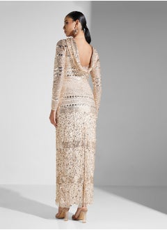 Amelia Rose Embellished Crew Neck Dress  - Image 2