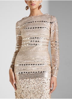 Amelia Rose Embellished Crew Neck Dress  - Image 3