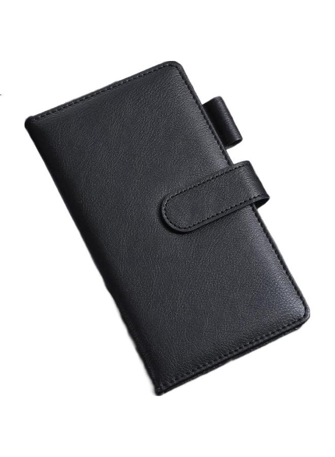Jiaranheng A6 Pocket Portable Notebook Business Small Leather Surface Notebook Thickened Buckle Notepad Handheld Meeting Record Book Customizable Black - Image 1