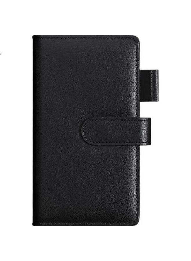 Jiaranheng A6 Pocket Portable Notebook Business Small Leather Surface Notebook Thickened Buckle Notepad Handheld Meeting Record Book Customizable Black - Image 2