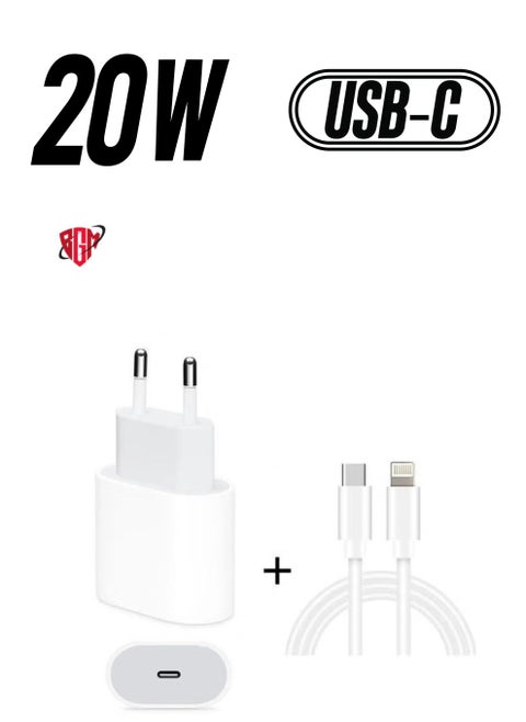 Phone 20W USB-C Power Adapter With Cable for iPhone 12 / iPhone 12 Pro max /12mini (iPhone 20W USB-C Power Adapter)