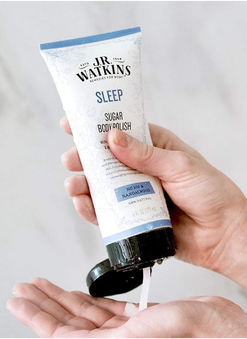 J.R.WATKINS - J.R. Watkins Sleep Sugar Body Polish, Monoi & Sandalwood Natural Body Scrub Cleanses & Encourages Restful Sleep, 6 oz - Image 1