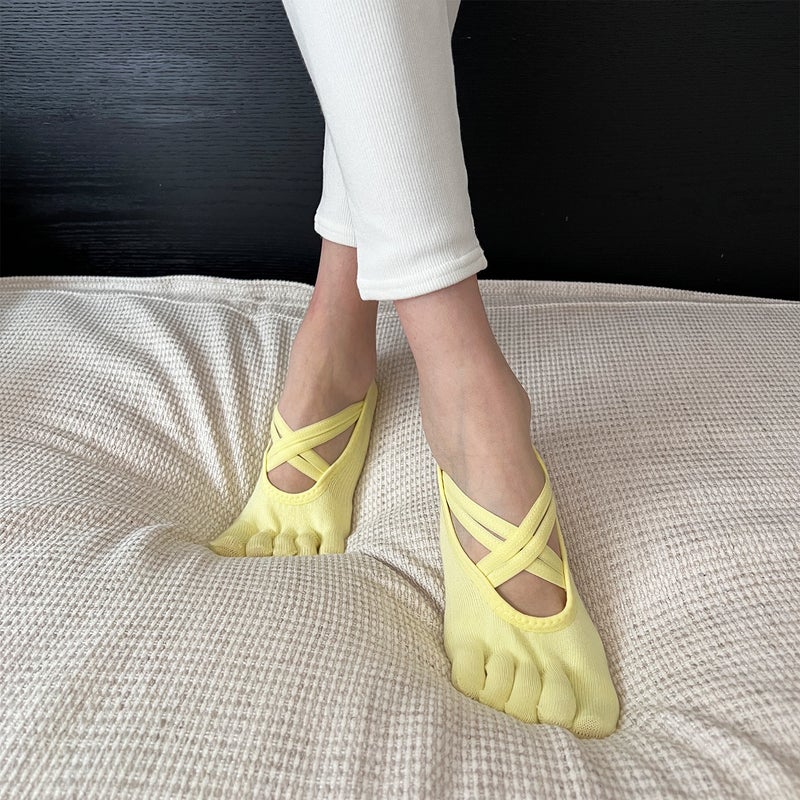 Women's Yoga Pilates Socks - Non-Slip Five-Toe Short Socks - Image 3